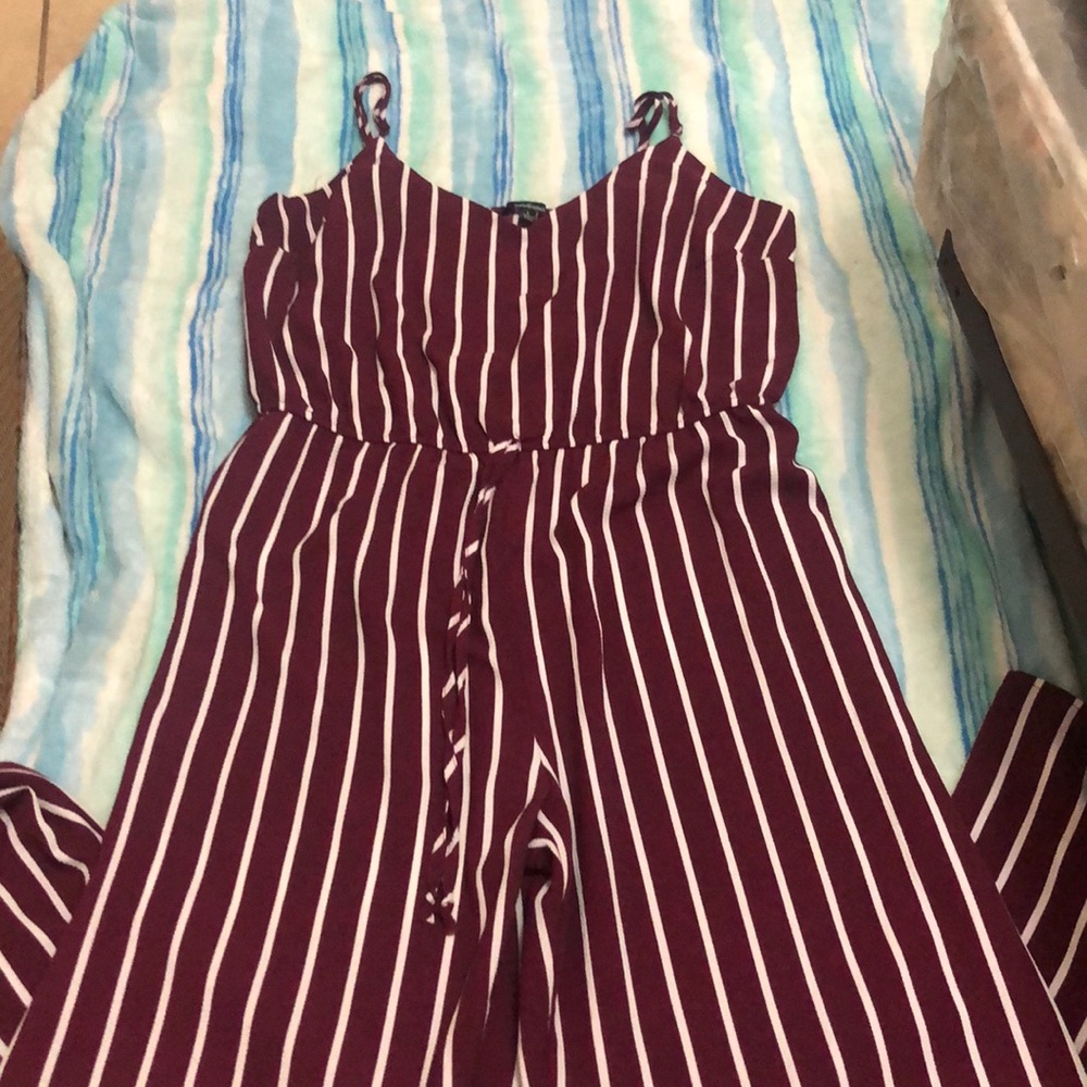 Red & White Stripped Jumpsuit